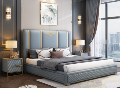 Doppelbett Bett Luxus Holz Bettgestelle Bettrahmen Möbel Design Modern